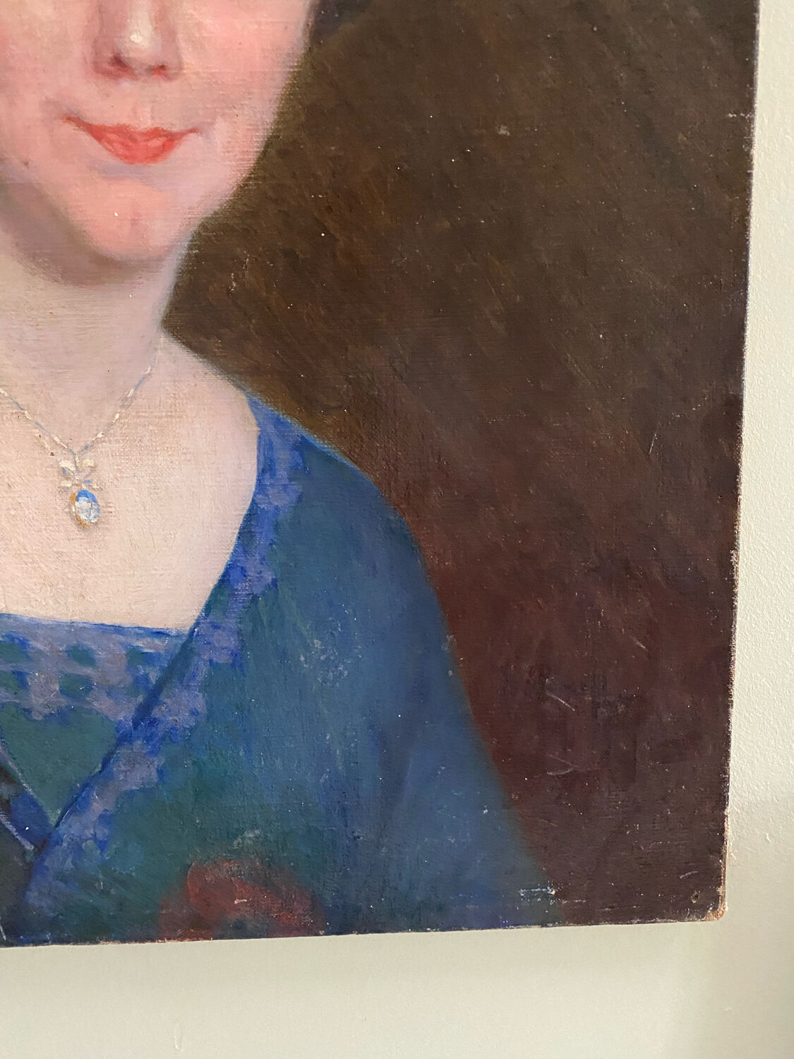 Oil on canvas XIX woman