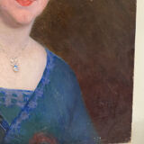 Oil on canvas XIX woman