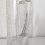 Pichet en verre  craquelé artisanal 24,5 cm