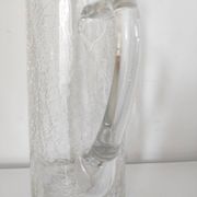 Artisanal cracked glass pitcher 24.5 cm