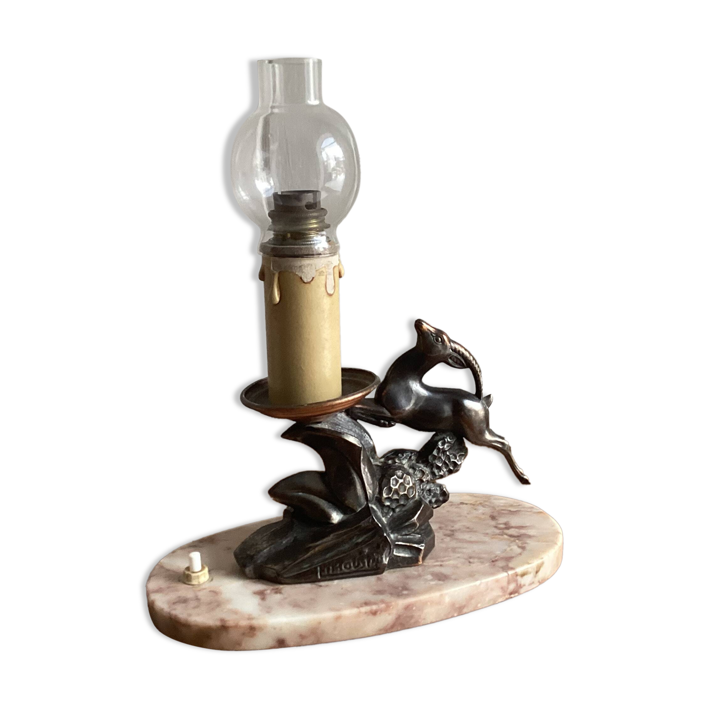 Antique bedside lamp night light by Jacques Limousin