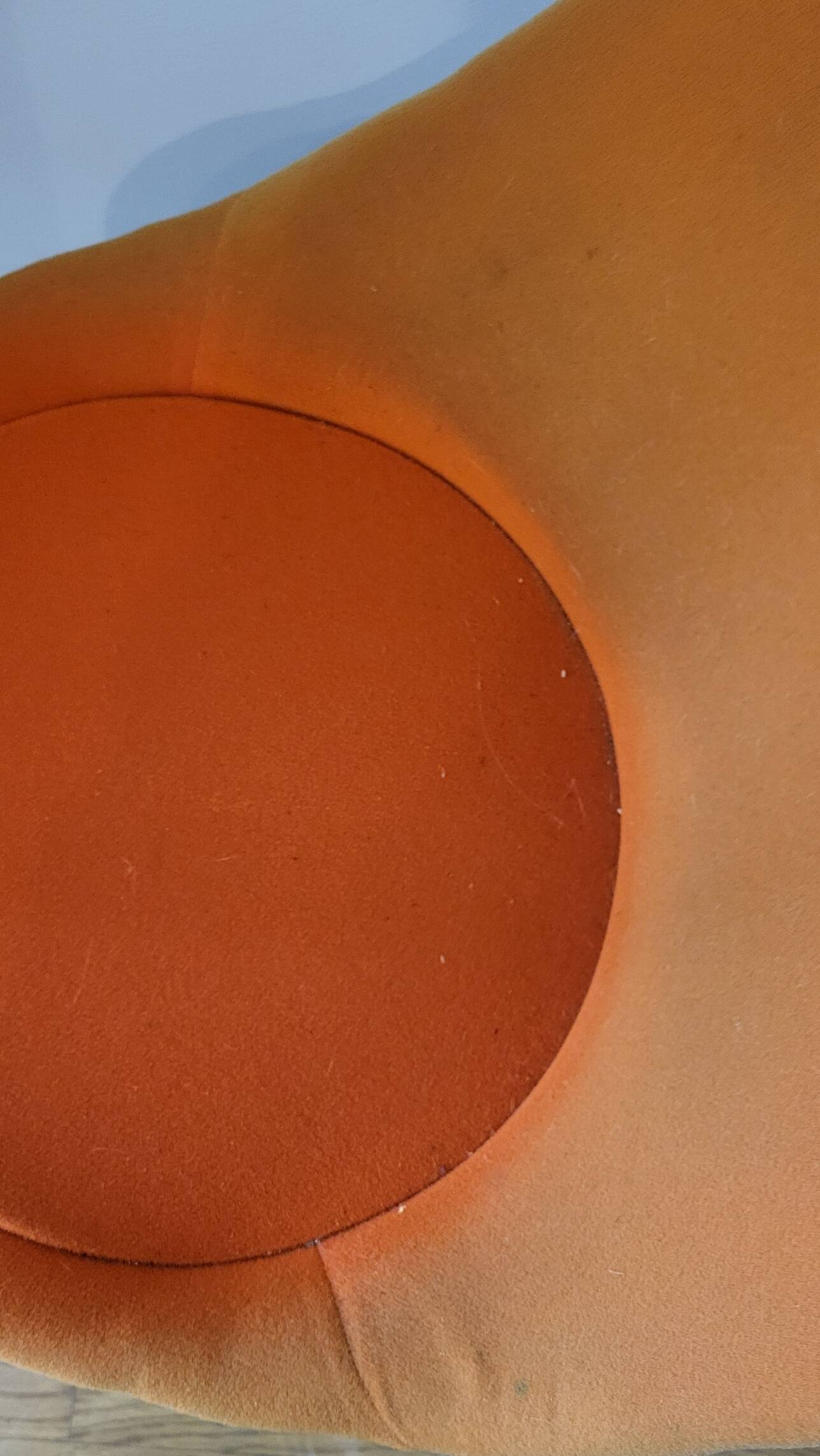 Pierre Guariche armchair "in orange fabric by Meurop Belgium 1960 Vintage