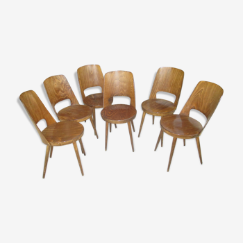 Suite de 8 chaises Baumann Mondor vintage