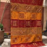 Tapis vintage rouge jaune tazenakht
