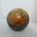 Glazed terracotta ball signed Otto Lindner