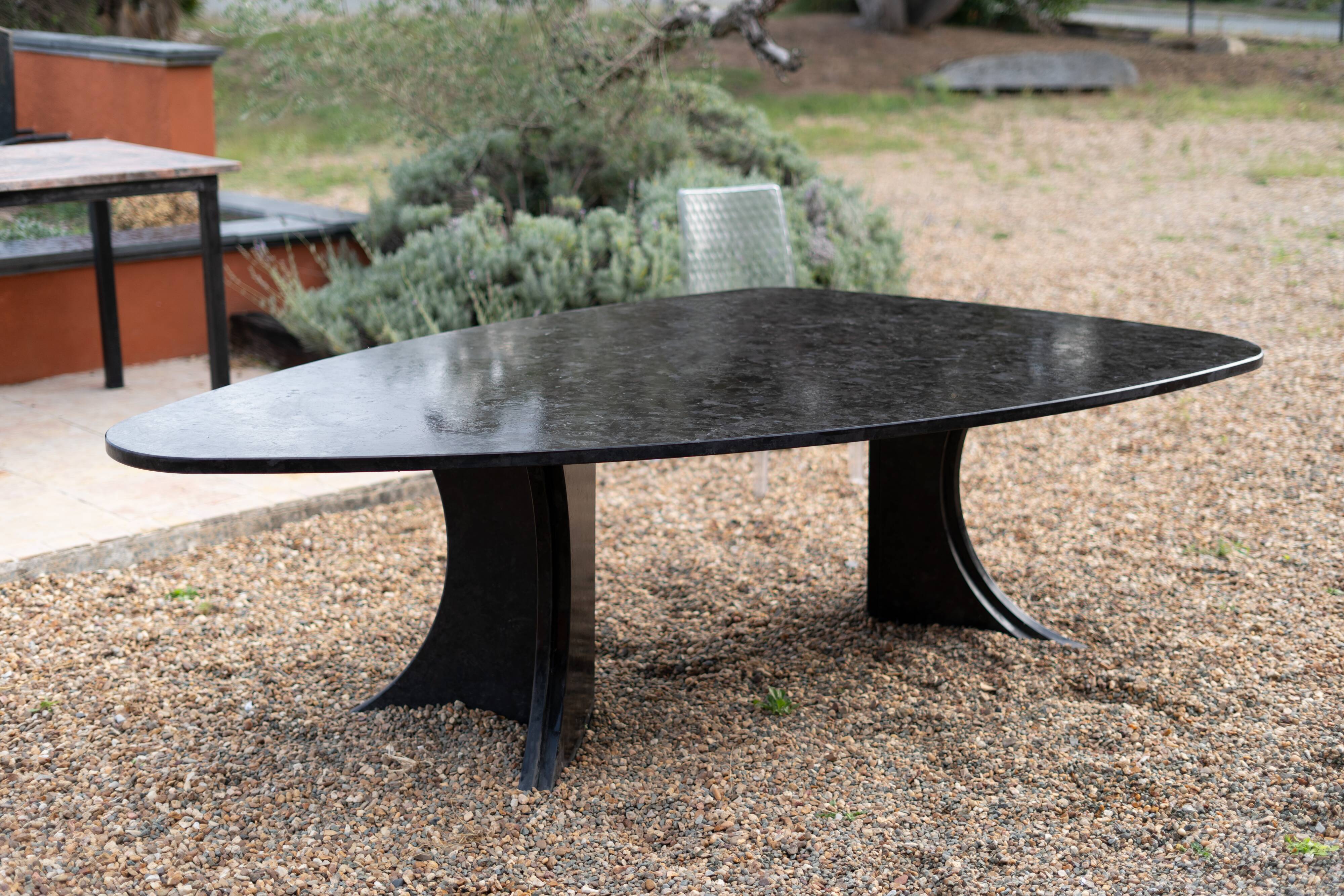 Table in black granite
