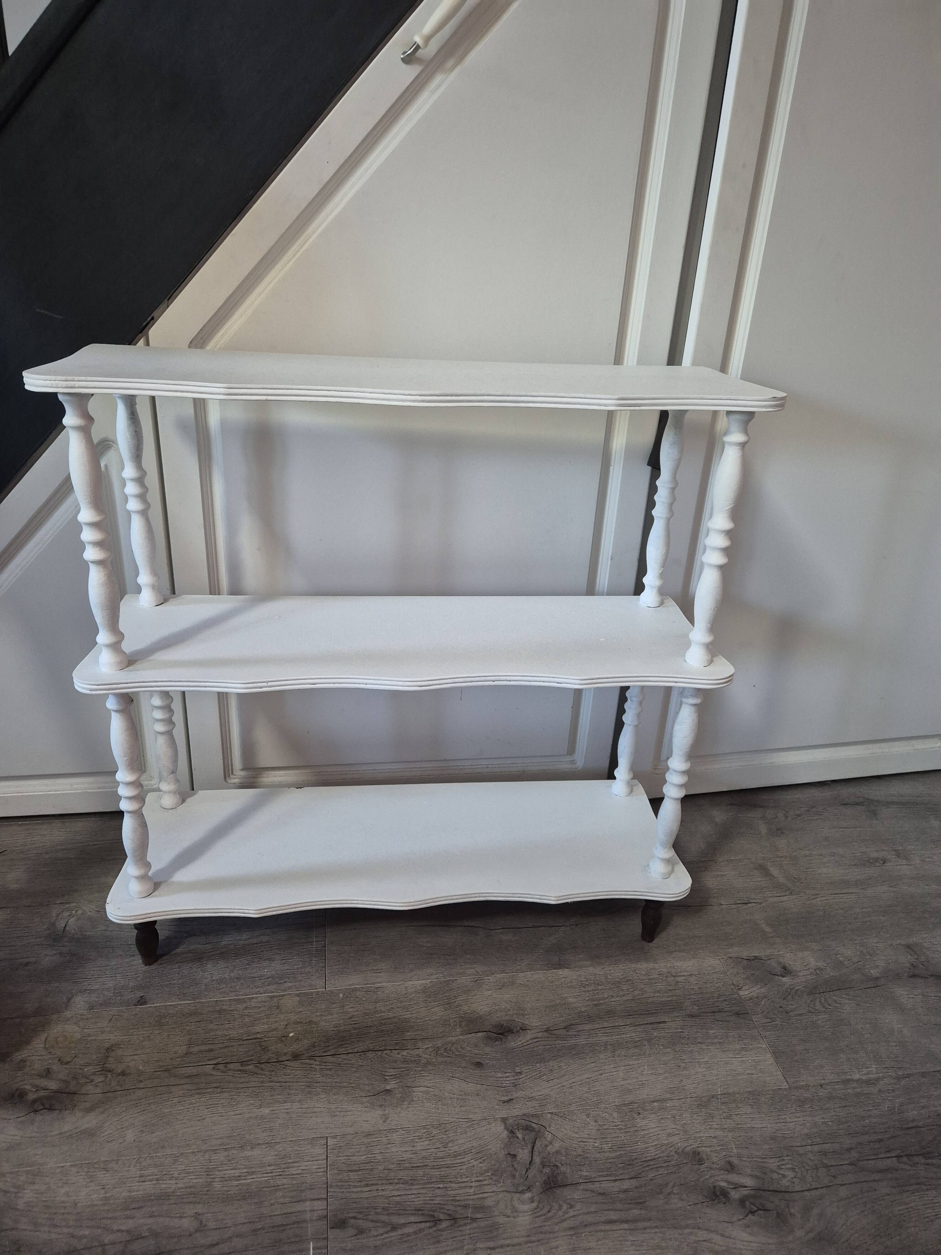 Meuble de rangement etagere sur pied vintage année 60 repeint partiellement
