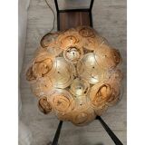 Contemporary Venied-Brown Disks Flush Mount