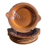 6 fish plates Sarreguemines