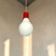 Giant 1970s Edison bulb glass hanging lamp
