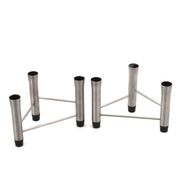Pair of brushed steel tripod candlesticks, 1970s