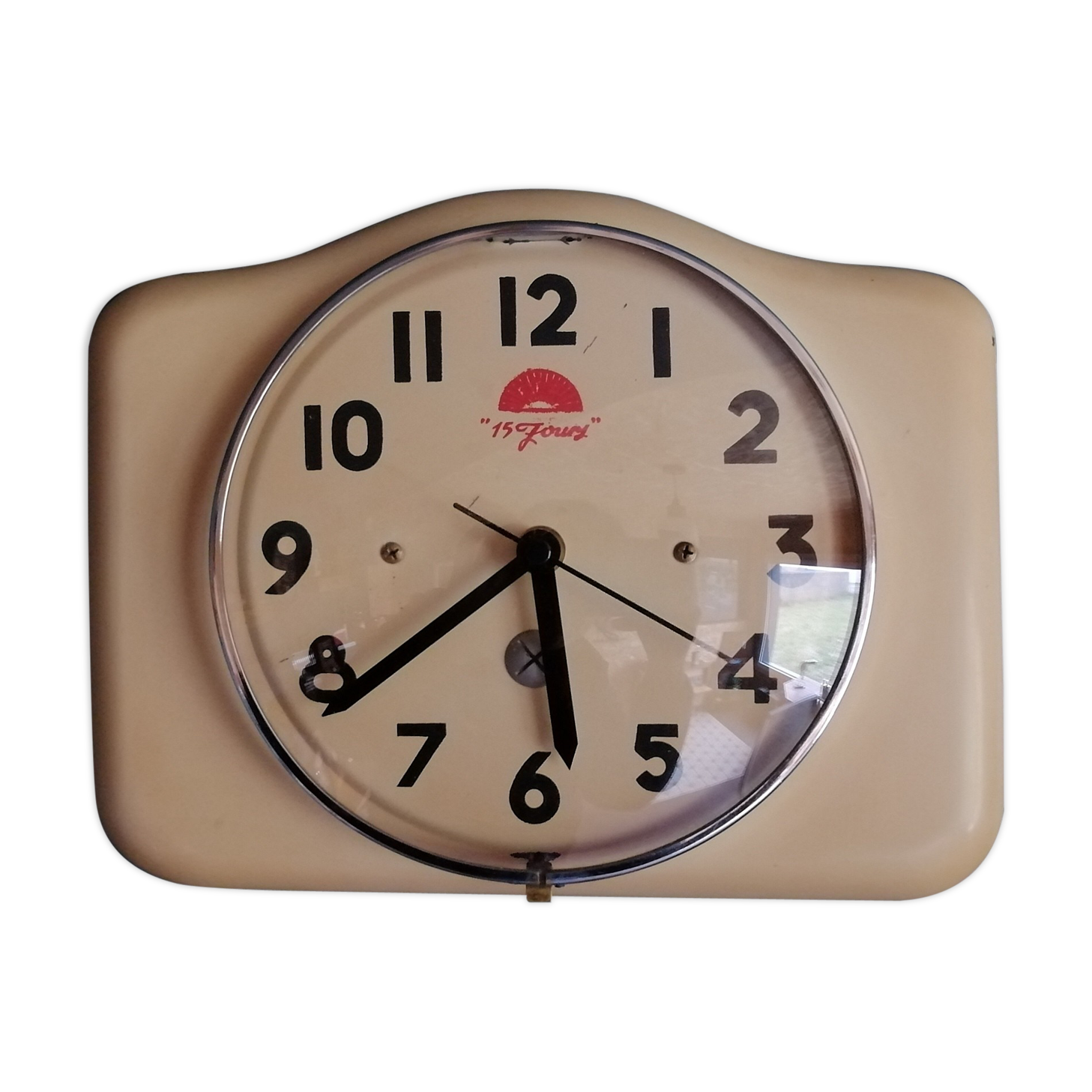 Vintage clock, "15 days" wall clock