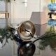 Modernist Art Deco Table Lamp in Chromed Metal - Textile Lampshade
