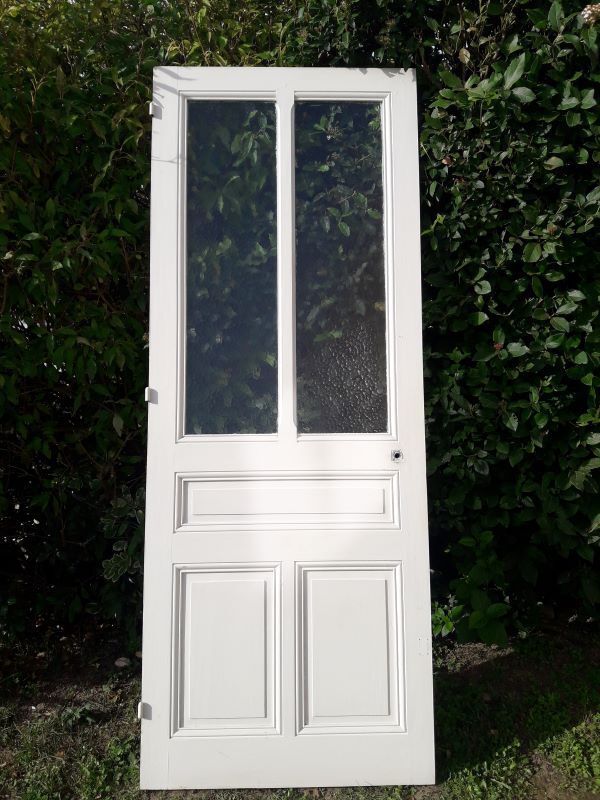Old translucent glazed communication door 82.5x214.2cm (2)