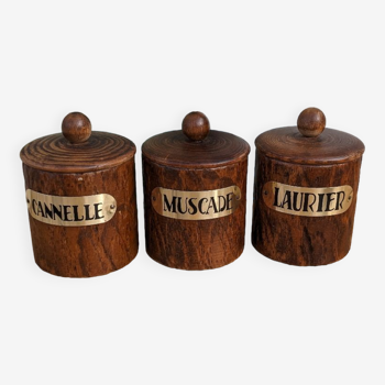 Wooden spice jars