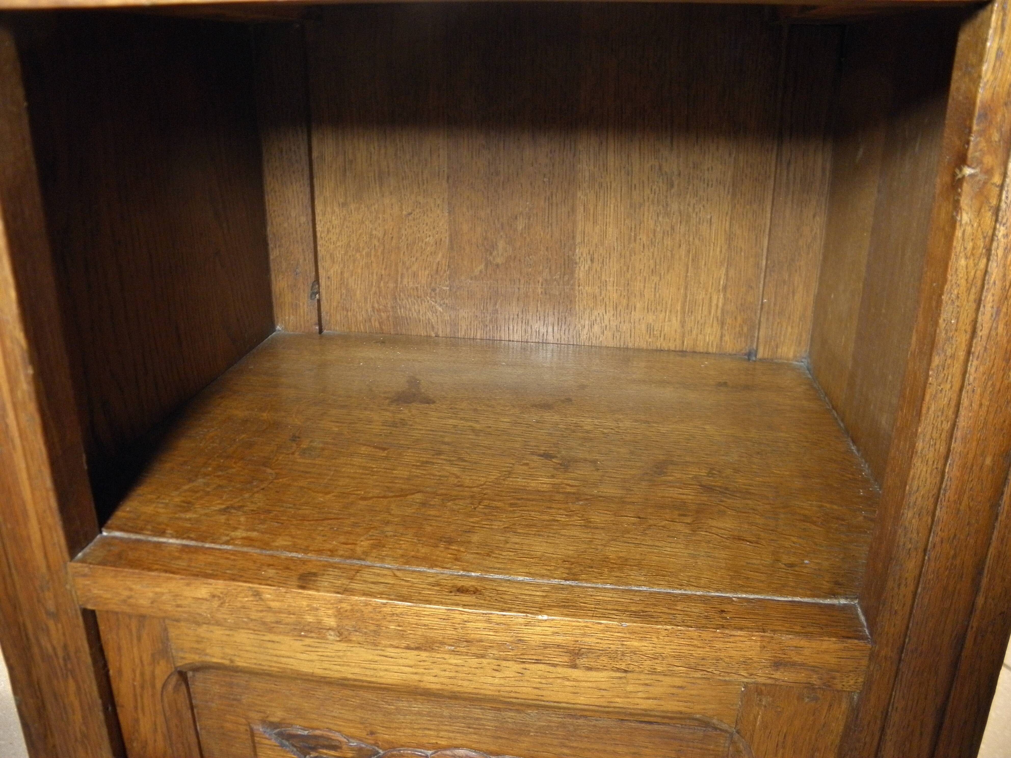 Art Deco oak and marble bedside table