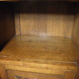 Art Deco oak and marble bedside table