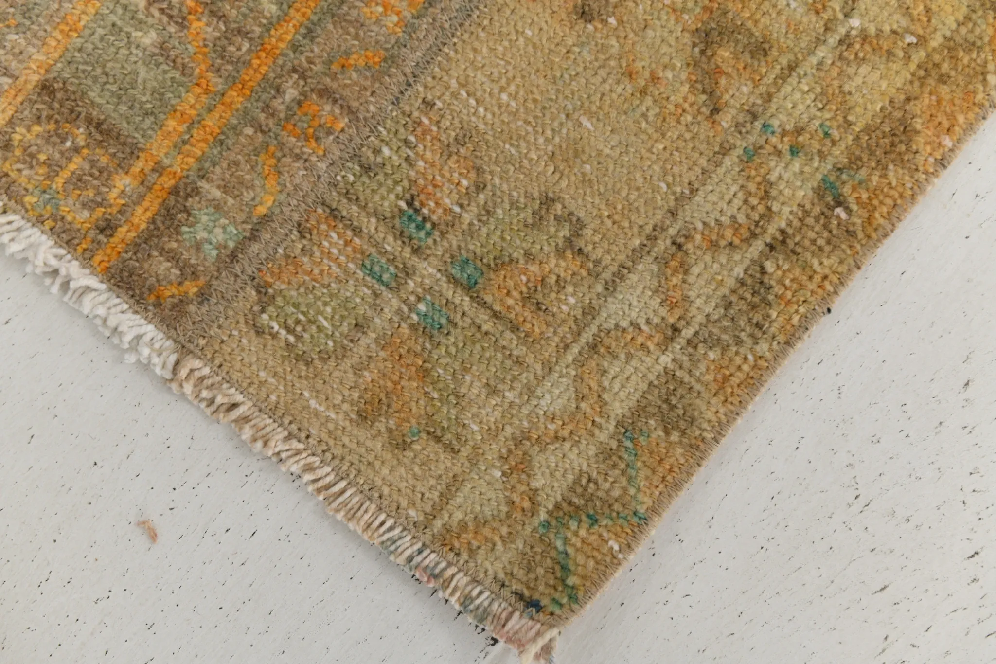 Long Narrow Vintage Persian Runner Rug, Brown & Orange Hallway Rustic Decor