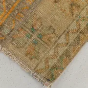 Long Narrow Vintage Persian Runner Rug, Brown & Orange Hallway Rustic Decor