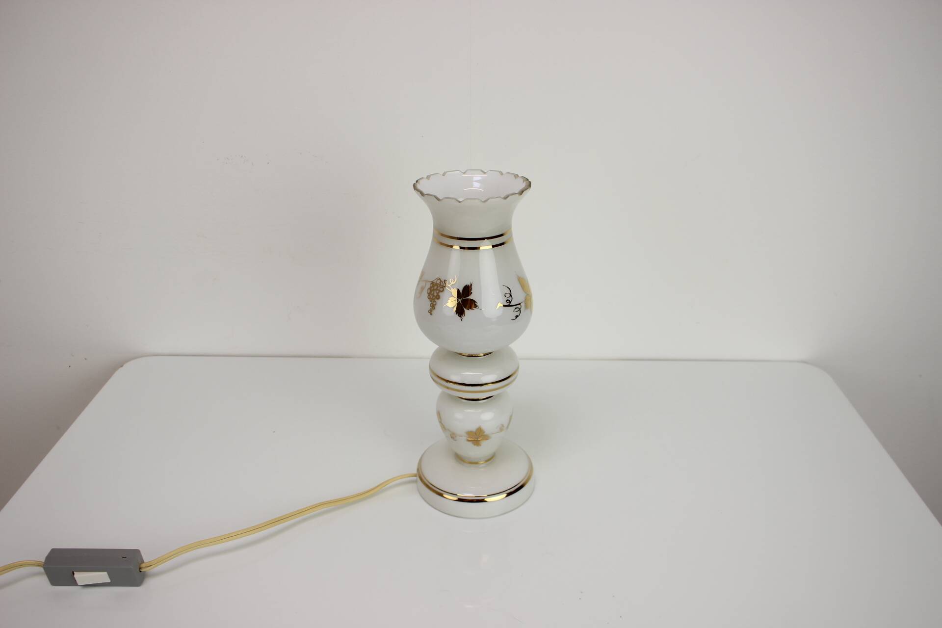 Lampe de table vintage en verre, années 1980, Allemagne