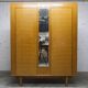 1970 Scandinavian wardrobe with shelves and mirror, 21x126, 2 doors.