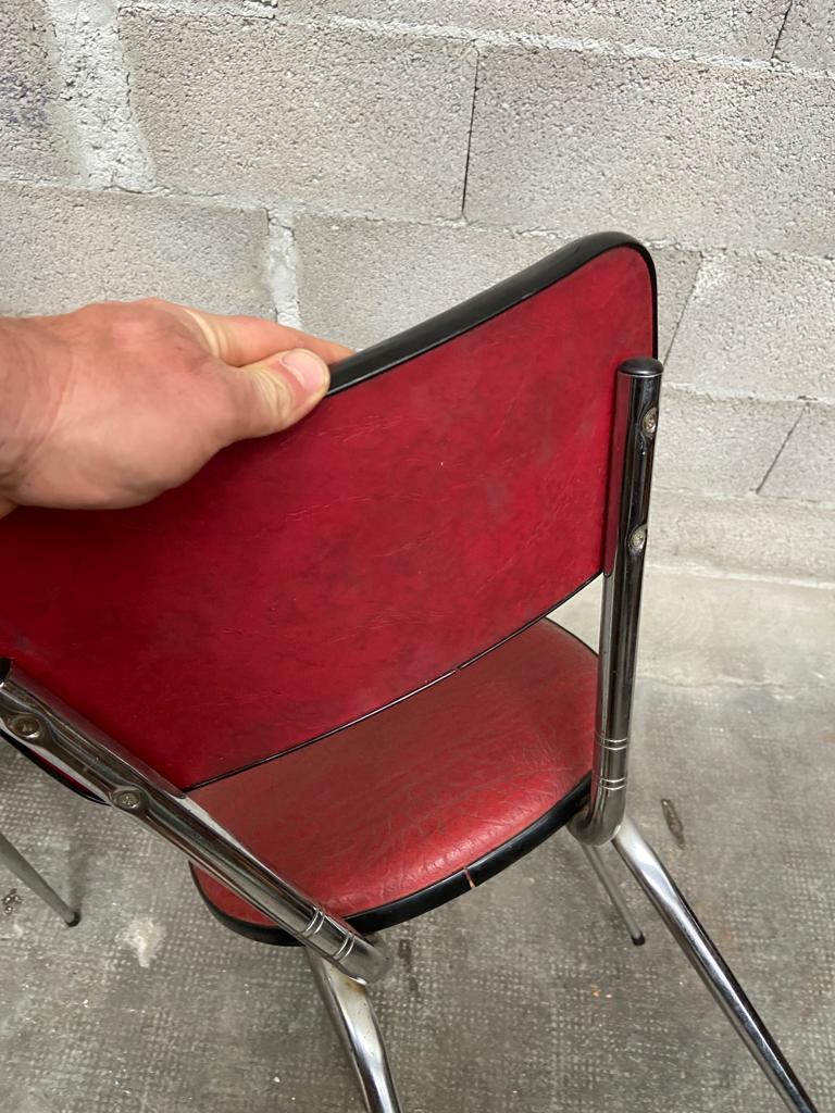 Pair of mid-century kitchen chairs Imitation leather