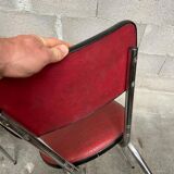 Pair of mid-century kitchen chairs Imitation leather