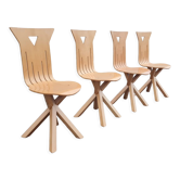 Set of four sculturale chairs
