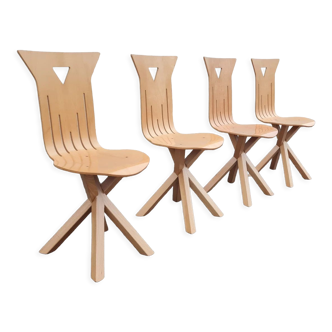 Set of four sculturale chairs