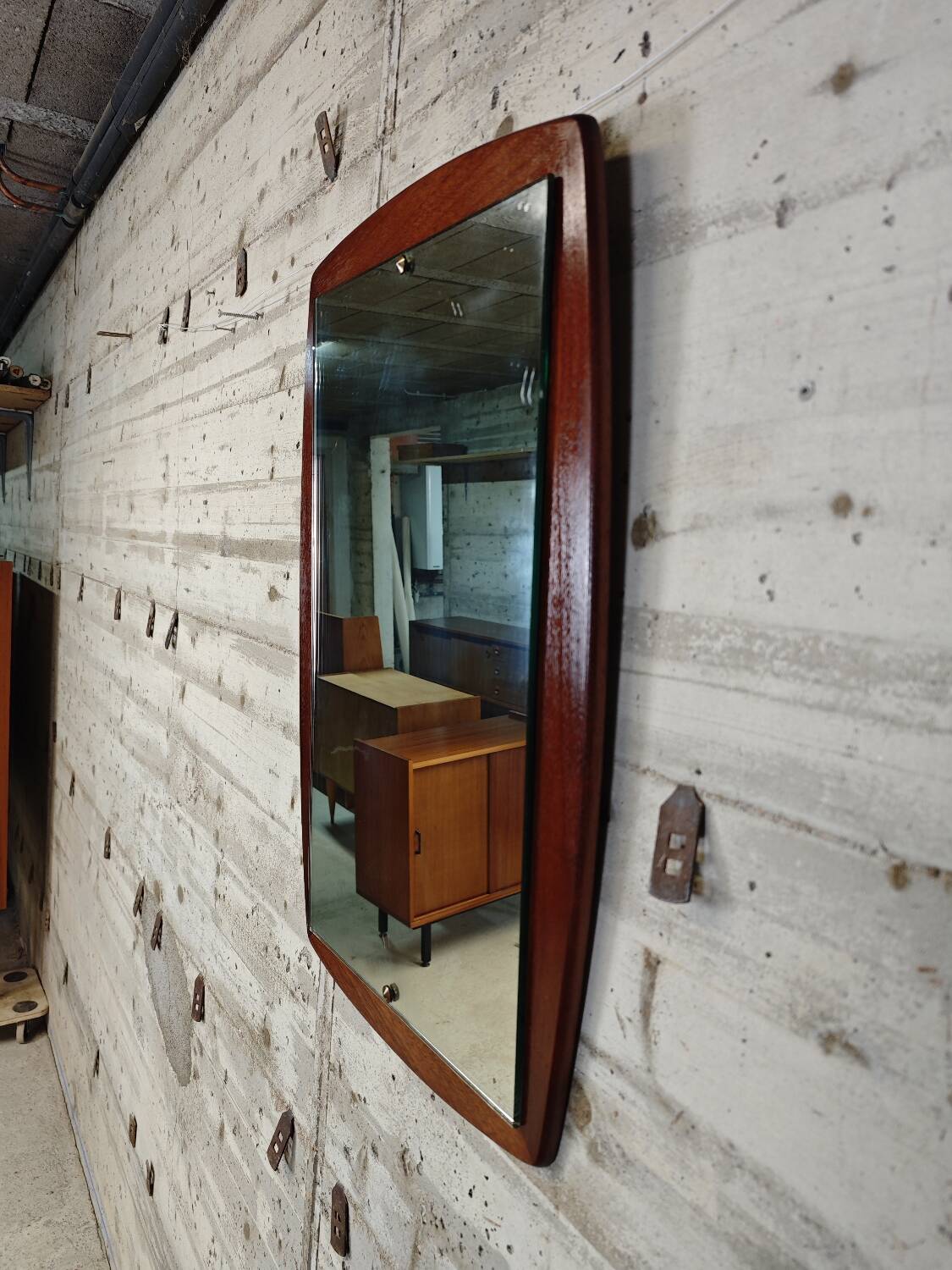 Scandinavian teak mirror