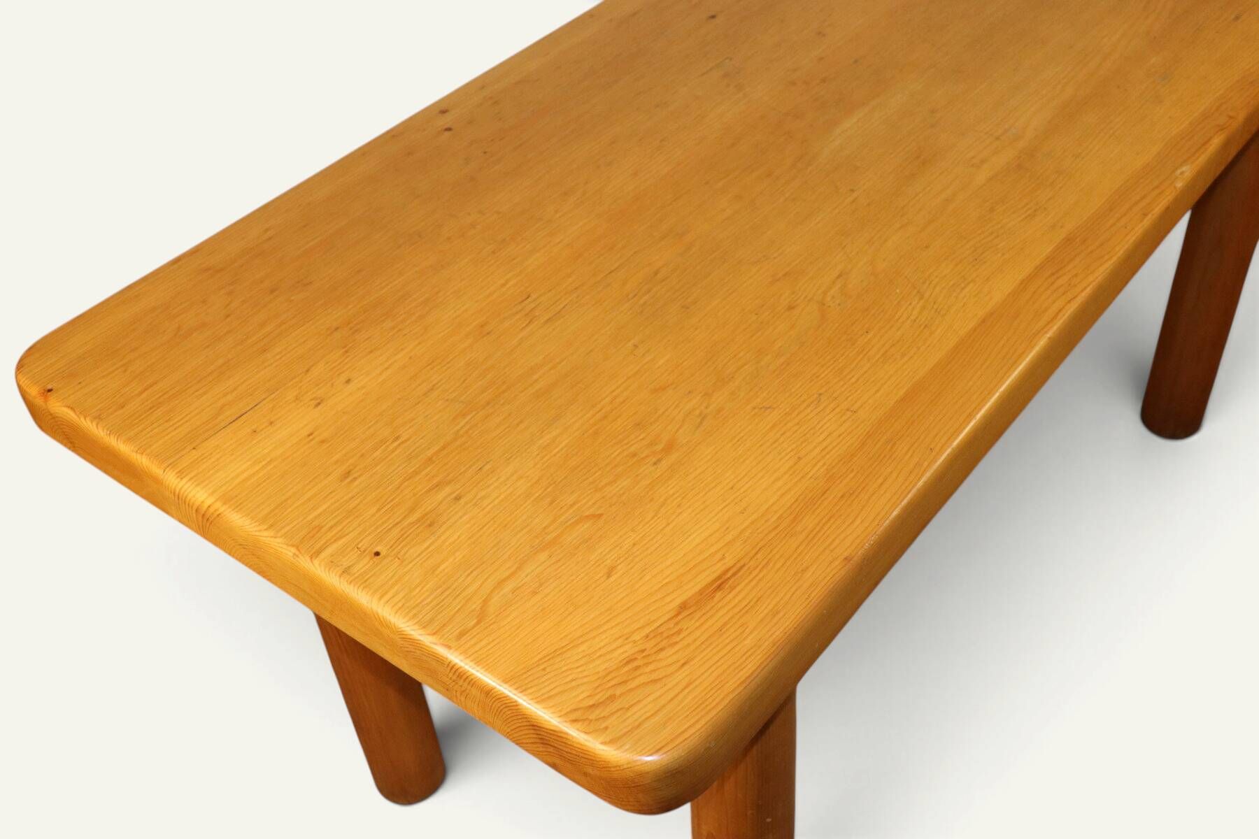Table René Martin en pin massif moderniste, 1960