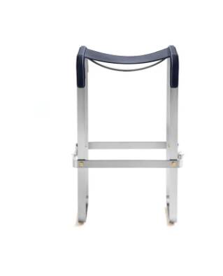 Wanderlust pair of backless stools, navy blue and metal.