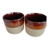 Lot de deux timbales en grès vintage