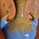 Vintage Alpho vase with beige flame blue ceramic handles