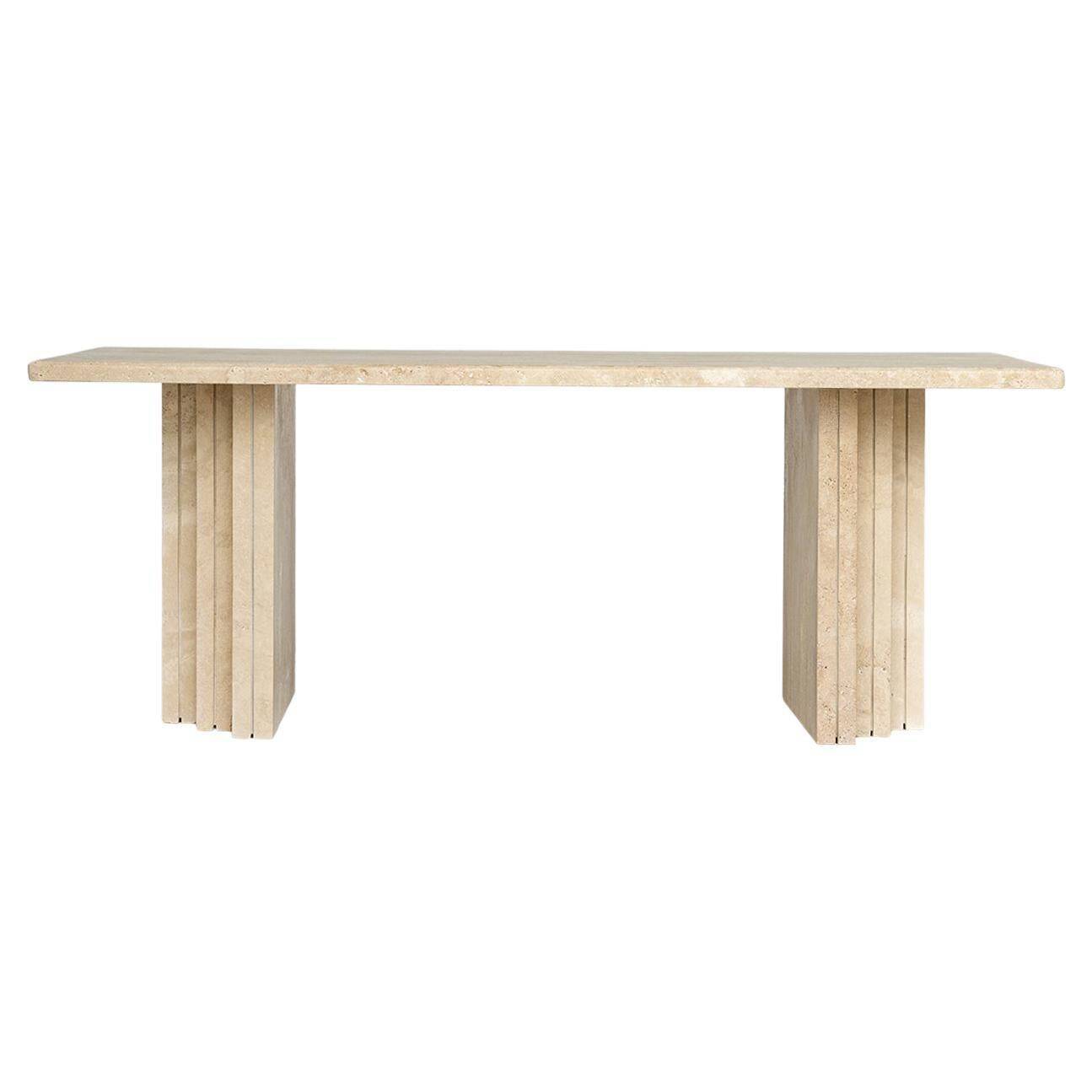 Table basse en travertin 'BRUT'
