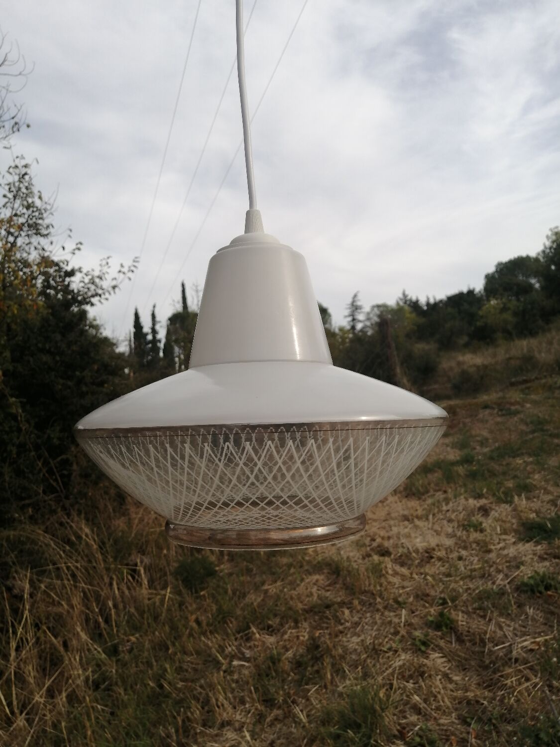 Suspension vintage soucoupe UFO style space age