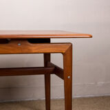 Large Danish teak coffee table with 1960 document rows.