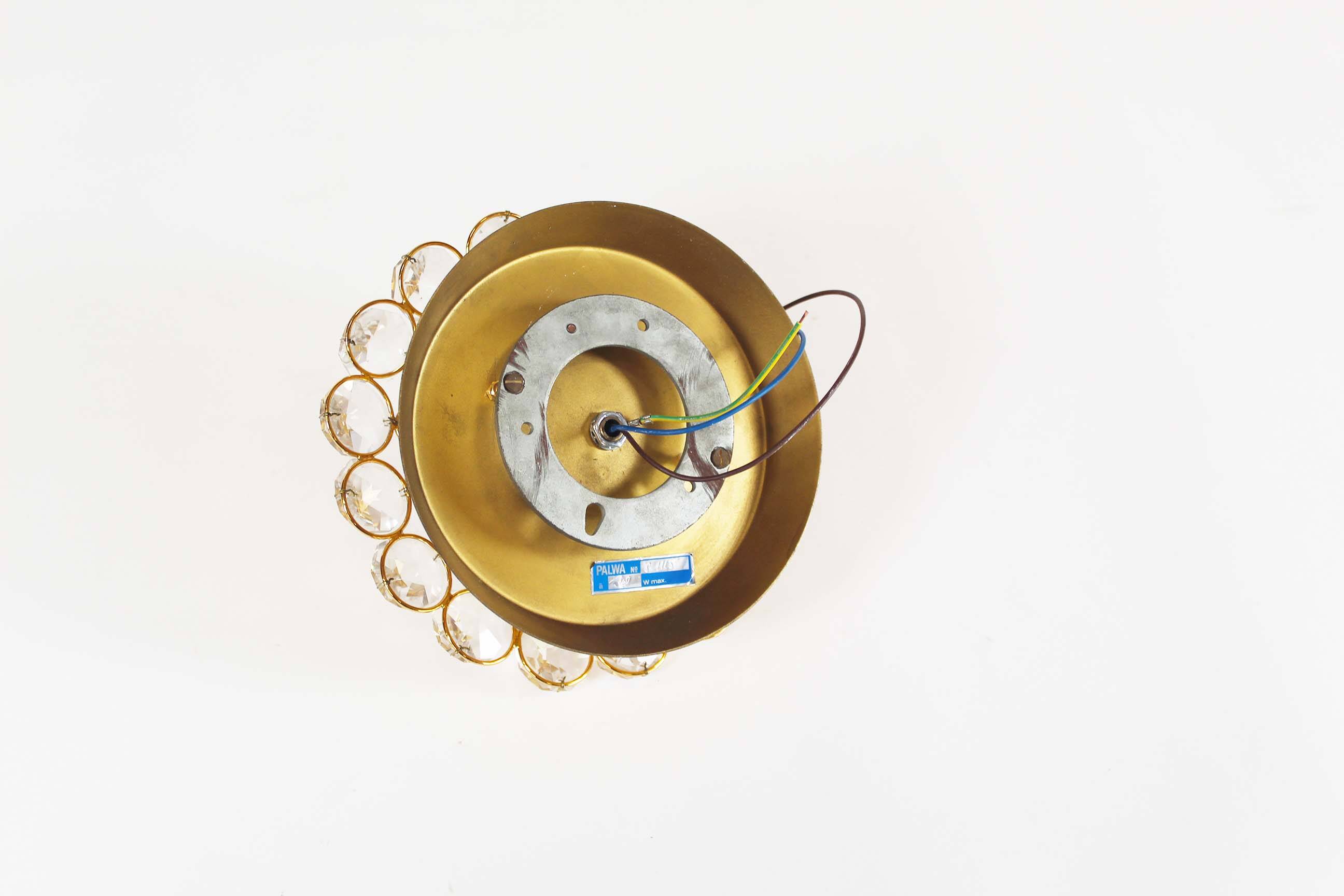 Brass and glass ‘jewe’l wall light by Palwa – Germany 1970’s