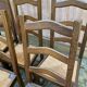 6 chaises à manger bois massif foncé paillées des années 70