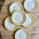 Set of 6 vintage dessert plates, Menton model by Salins