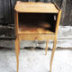 Old wooden bedside table heart pattern