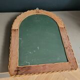 Vintage woven rattan mirror