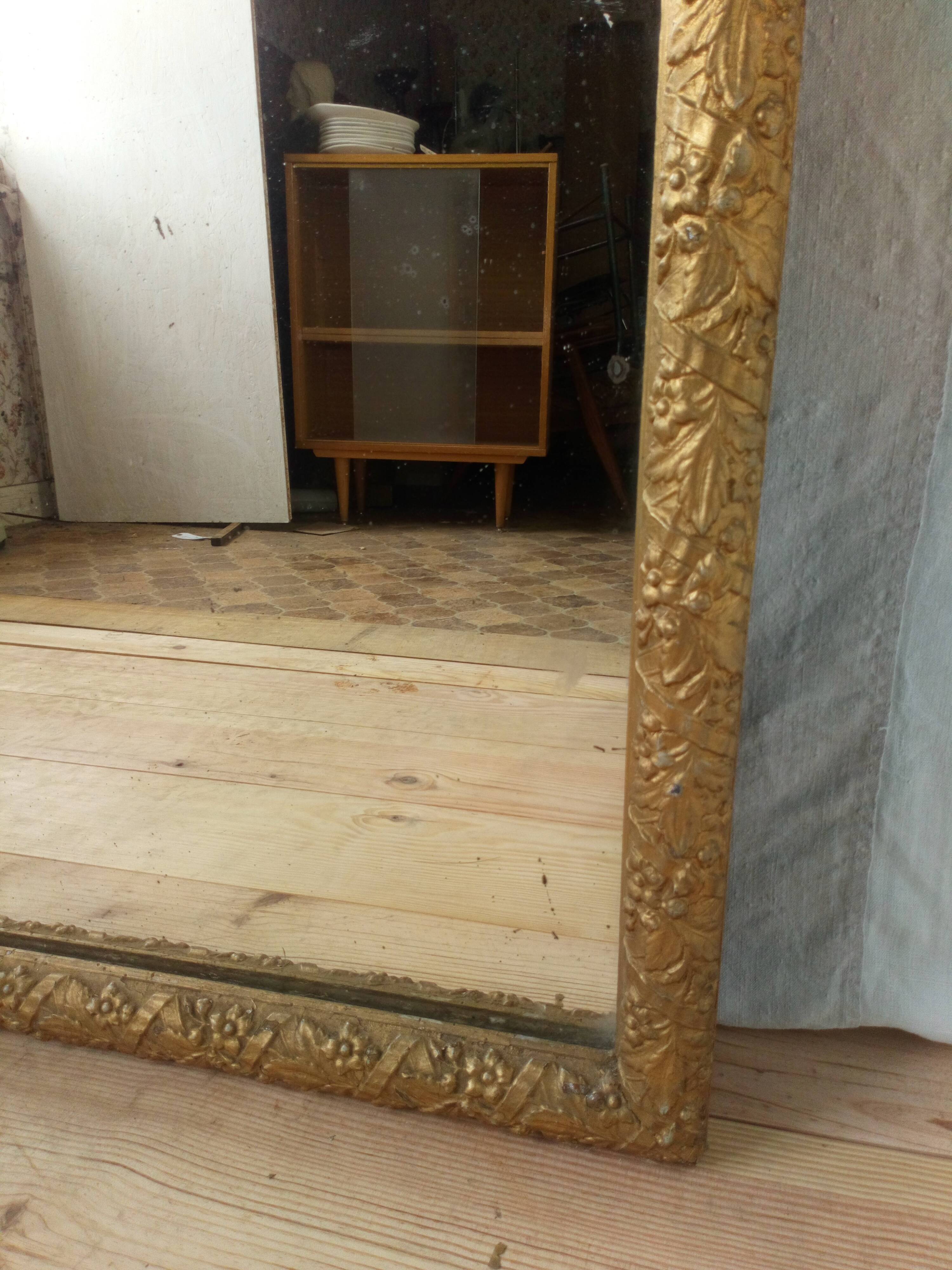 Large gold mirror Napoleon III style catering 76x130cm