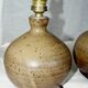 Pair of vintage Vallauris pyrite sandstone ball lamps 1960-70