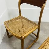6 Baumann Bémol sled chairs in cane