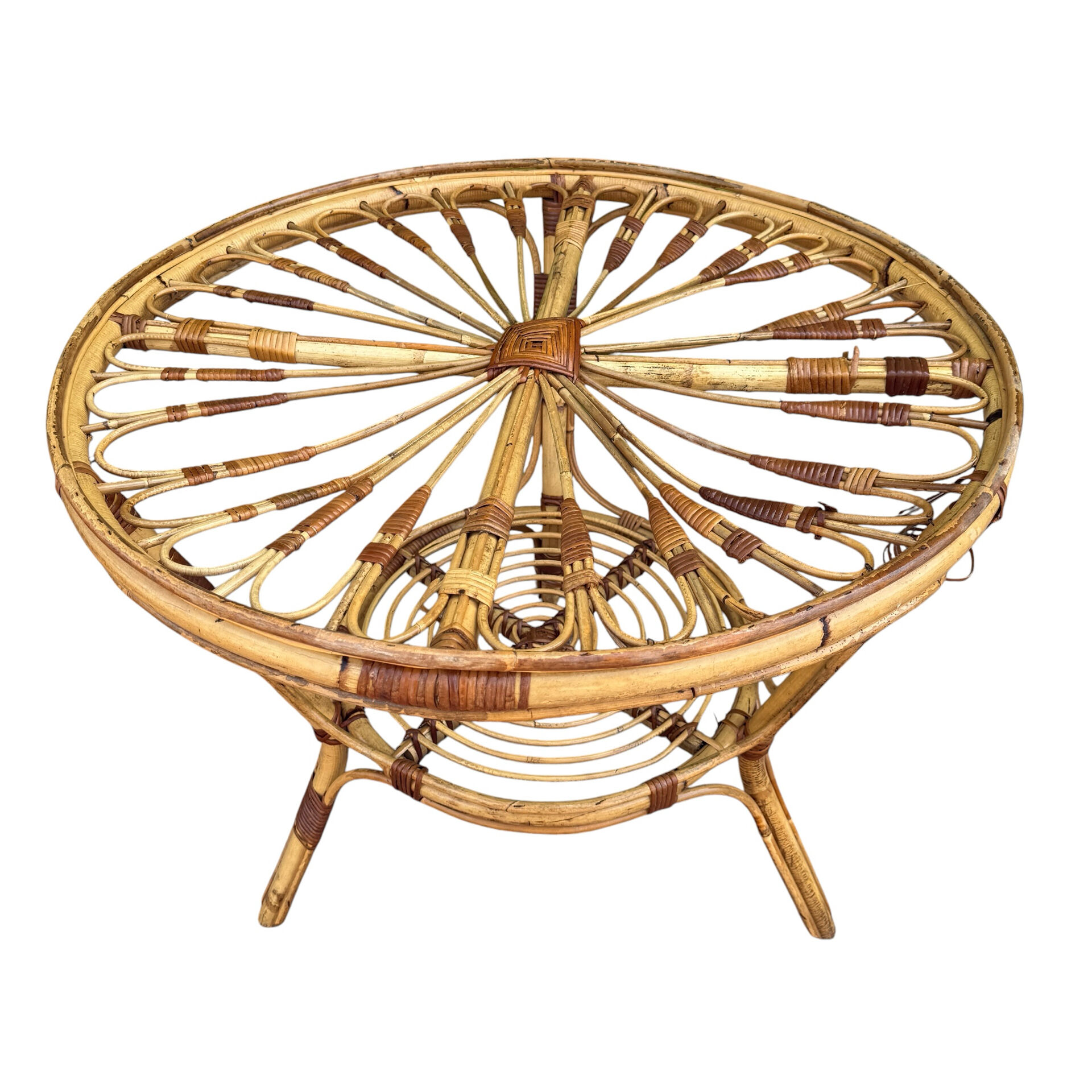 1950s rattan table from France