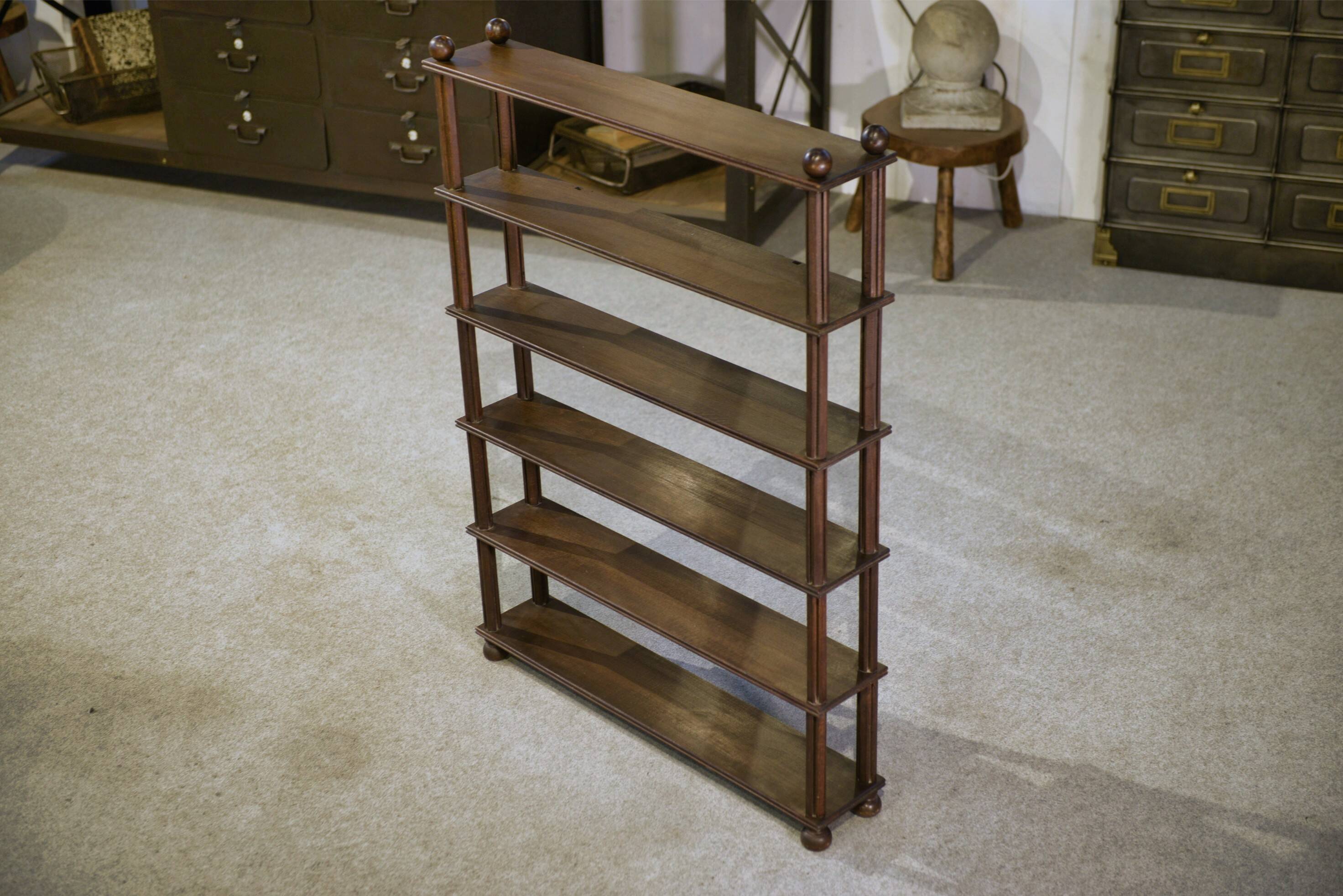 Beech shelf with ball feet, 1960s