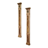 Pair of wooden painted columns, 19th