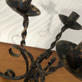 Vintage forged 3 candle holder