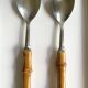 Salad servers with bamboo handles